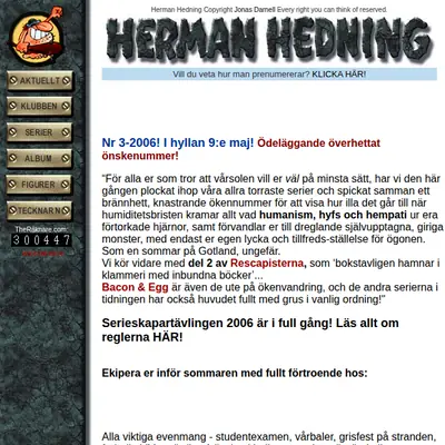 HERMAN HEDNING startsida 2006
