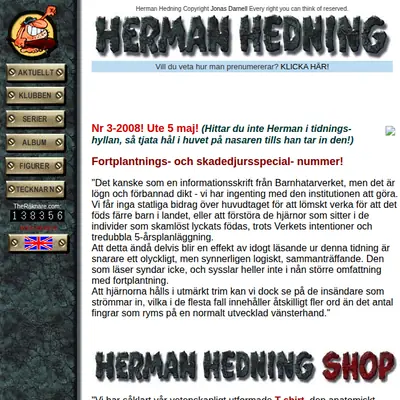 HERMAN HEDNING startsida 2008