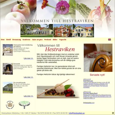 www.hestraviken.se startsida 2005