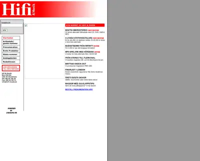 hifi-musik.se startsida 2005