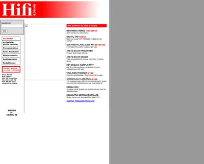 hifi-musik.se startsida 2006