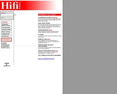 hifi-musik.se startsida 2009