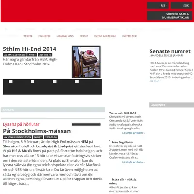 hifi-musik.se startsida 2014