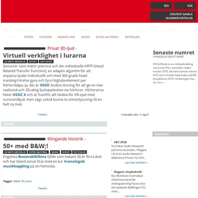hifi-musik.se startsida 2017