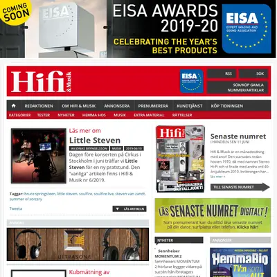 hifi-musik.se startsida 2019