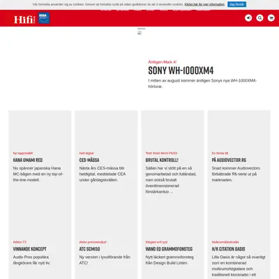 hifi-musik.se startsida 2020