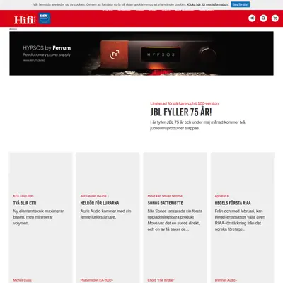 hifi-musik.se startsida 2021