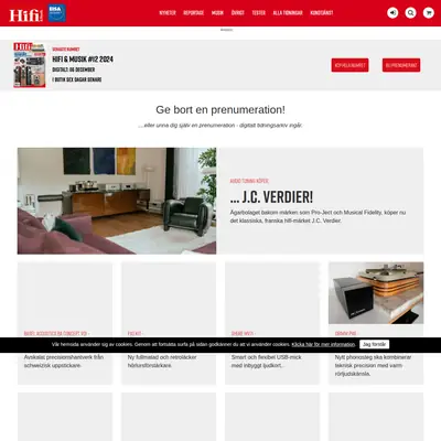 hifi-musik.se startsida 2025