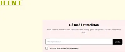 Hint, hinthint.se startsida 2025