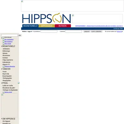 Hippson startsida 2008