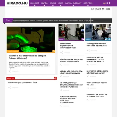 Hiradó startsida 2016