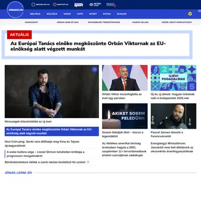 Hiradó startsida 2025