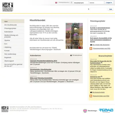 www.hissforbundet.se startsida 2014
