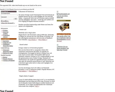 HISTORIA NU startsida 2004