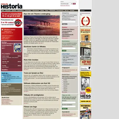 HISTORIA NU startsida 2006