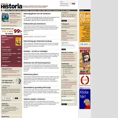 HISTORIA NU startsida 2007