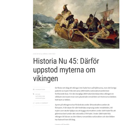 HISTORIA NU startsida 2019