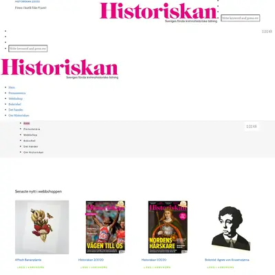 Historiskan startsida 2020