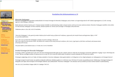 Historiska Värdepapper startsida 2005