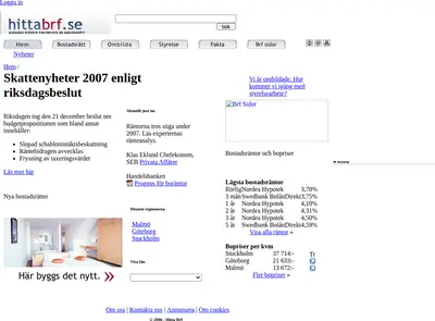 www.hittabrf.se startsida 2007