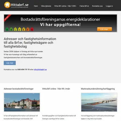 www.hittabrf.se startsida 2022