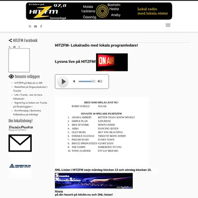 Hitzfm 97,8 Sommenbygd startsida 2016