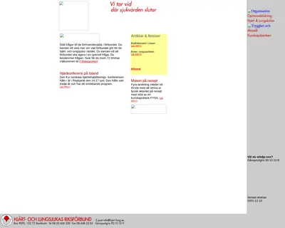 www.hjart-lung.se startsida 2002