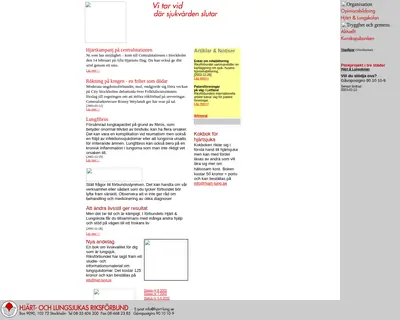 www.hjart-lung.se startsida 2003