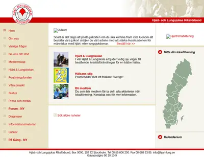 www.hjart-lung.se startsida 2006