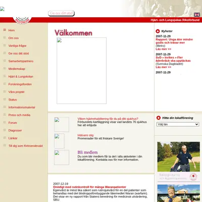 www.hjart-lung.se startsida 2008
