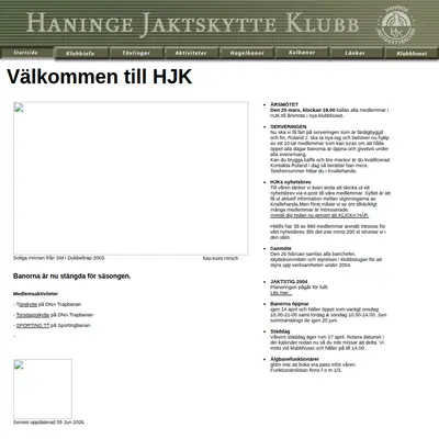hjk.se startsida 2004
