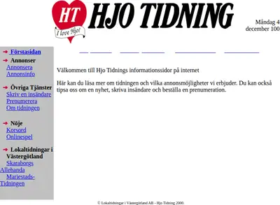 www.hjotidning.se startsida 2000