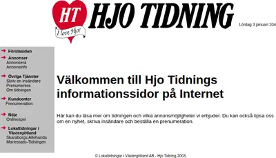 www.hjotidning.se startsida 2004