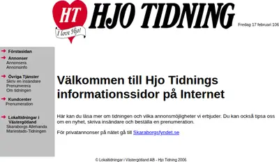 www.hjotidning.se startsida 2006