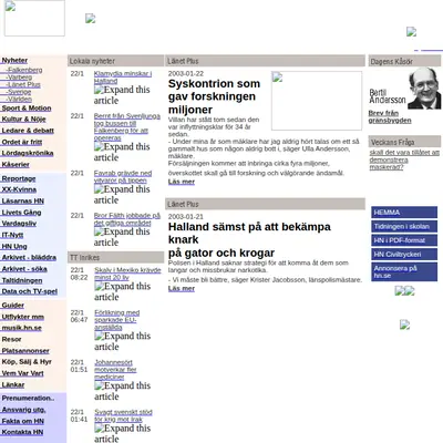 FALKENBERGS TIDNING MED FALKENBERGS-POSTEN startsida 2003