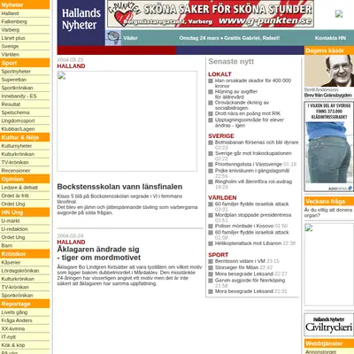FALKENBERGS TIDNING MED FALKENBERGS-POSTEN startsida 2004