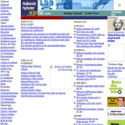 FALKENBERGS TIDNING MED FALKENBERGS-POSTEN startsida 2005