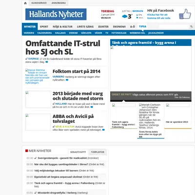 FALKENBERGS TIDNING MED FALKENBERGS-POSTEN startsida 2014