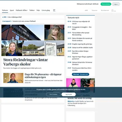FALKENBERGS TIDNING MED FALKENBERGS-POSTEN startsida 2021