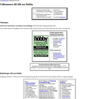 Allt om Hobby startsida 1998