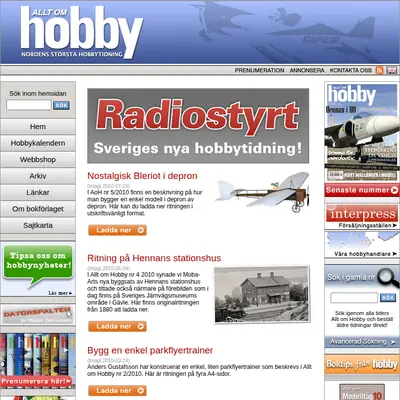 Allt om Hobby startsida 2010