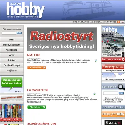 Allt om Hobby startsida 2012