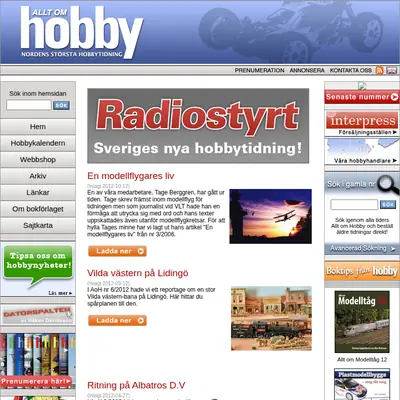 Allt om Hobby startsida 2013