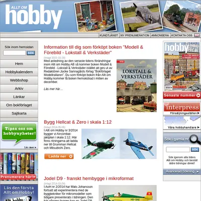 Allt om Hobby startsida 2016
