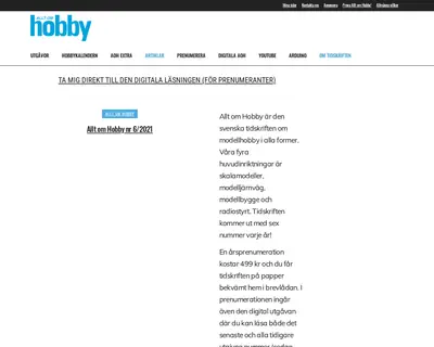 Allt om Hobby startsida 2022