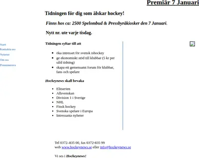 hockeynews.se startsida 2003