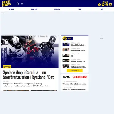 hockeynews.se startsida 2023
