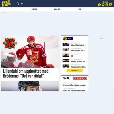 hockeynews.se startsida 2024