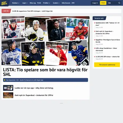 hockeynews.se startsida 2026