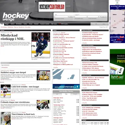 www.hockeysverige.se startsida 2007